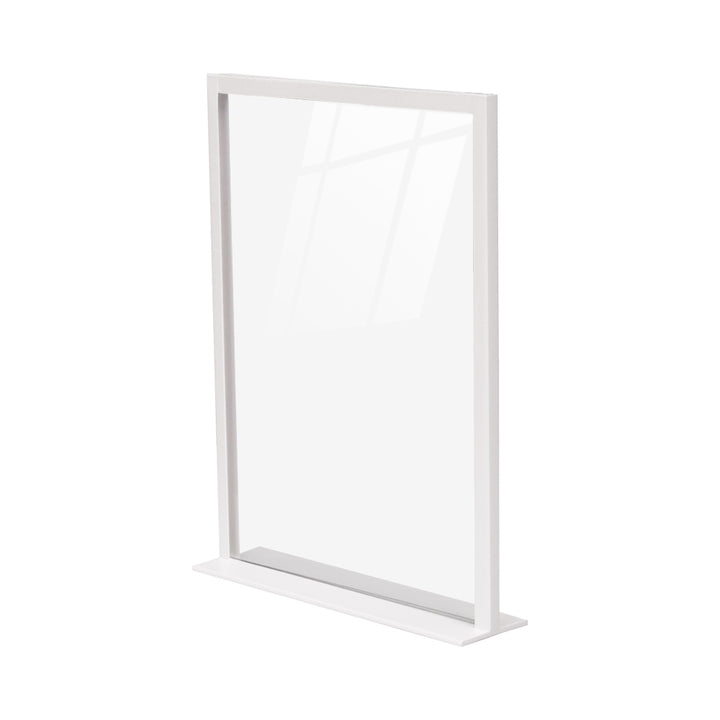 Countertop Metal Sign Holder – Steel Display Stand for Retail Counters & POS, Black or White, Sizes 4″×6″ / 5″×7″ / 8.5″×11″