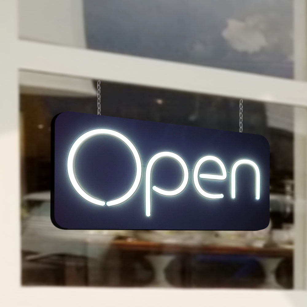 LED White Neon Open Sign – Bright & Energy-Efficient Storefront Display #2032W