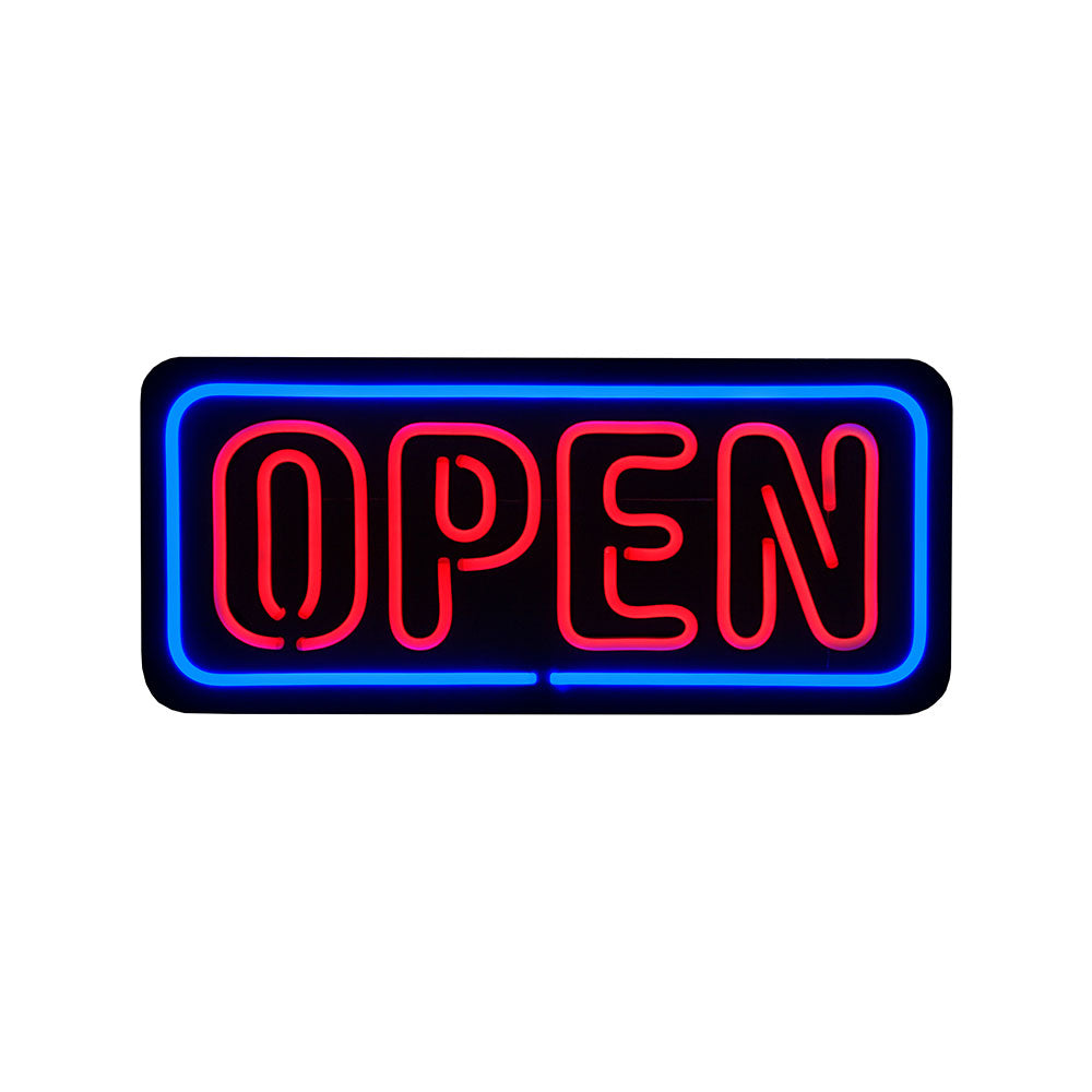 Blue/Red LED Plastic Neon Open Sign – Bright, Energy-Efficient Storefront Display