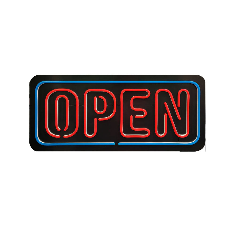 Blue/Red LED Plastic Neon Open Sign – Bright, Energy-Efficient Storefront Display