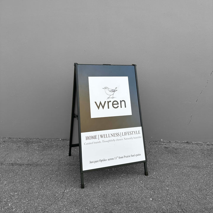 Black Metal A-Frame Sidewalk Sign Holder – Durable Outdoor Advertising Stand #SQT