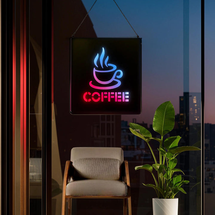 Coffee Plastic Neon LED Sign – Bright & Eye-Catching LED Display for Cafes & Coffee Shops #COFFEESIGN001