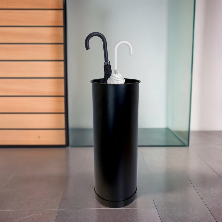 Black Stainless Steel Umbrella Bucket Stand – Durable & Stylish Storage for Entryways & Offices #UB002