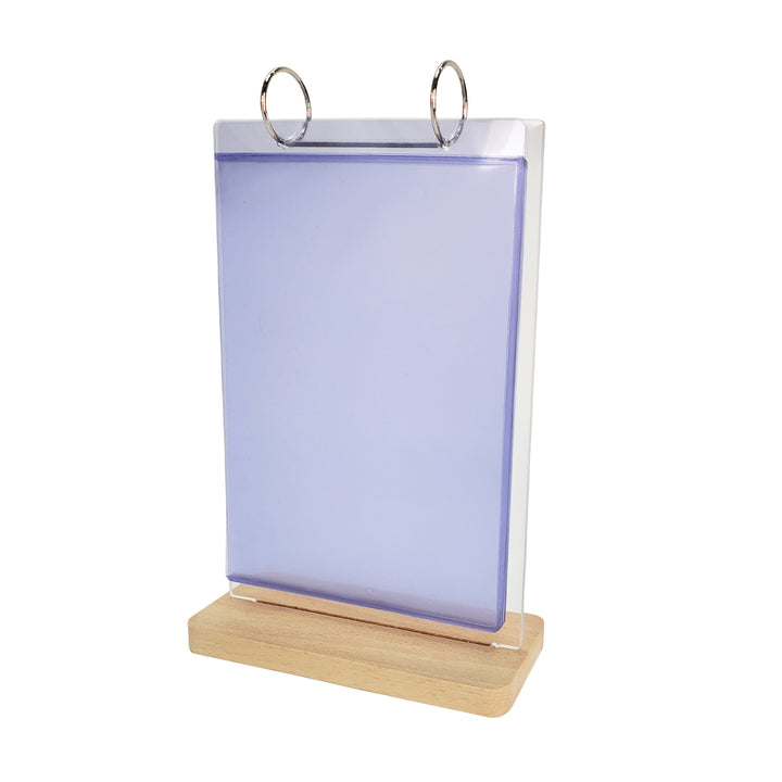 Flip Pocket Holder 5¾”W x 8”H – Clear Acrylic Display Stand for Documents, Menus & Flyers - CTSW011