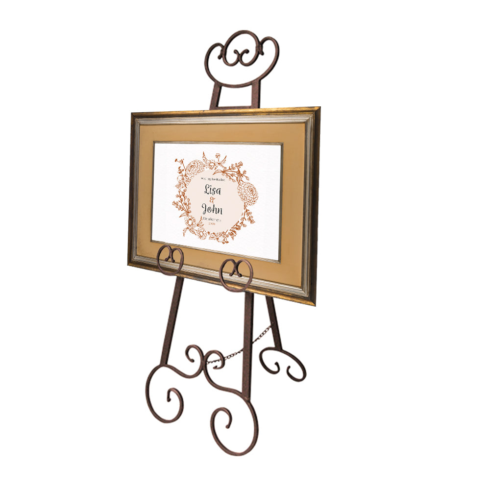 Iron Floor Easel - 36" Tall Display Stand for Art, Signs, and Presentations