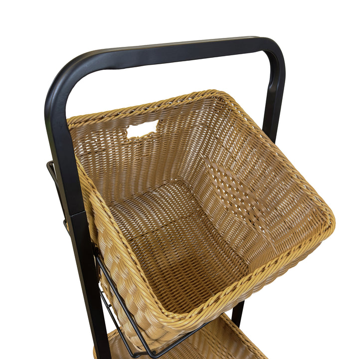 Oxford Wicker Basket Stand – Sturdy Freestanding Display for Retail & Home Organization #GWBS015