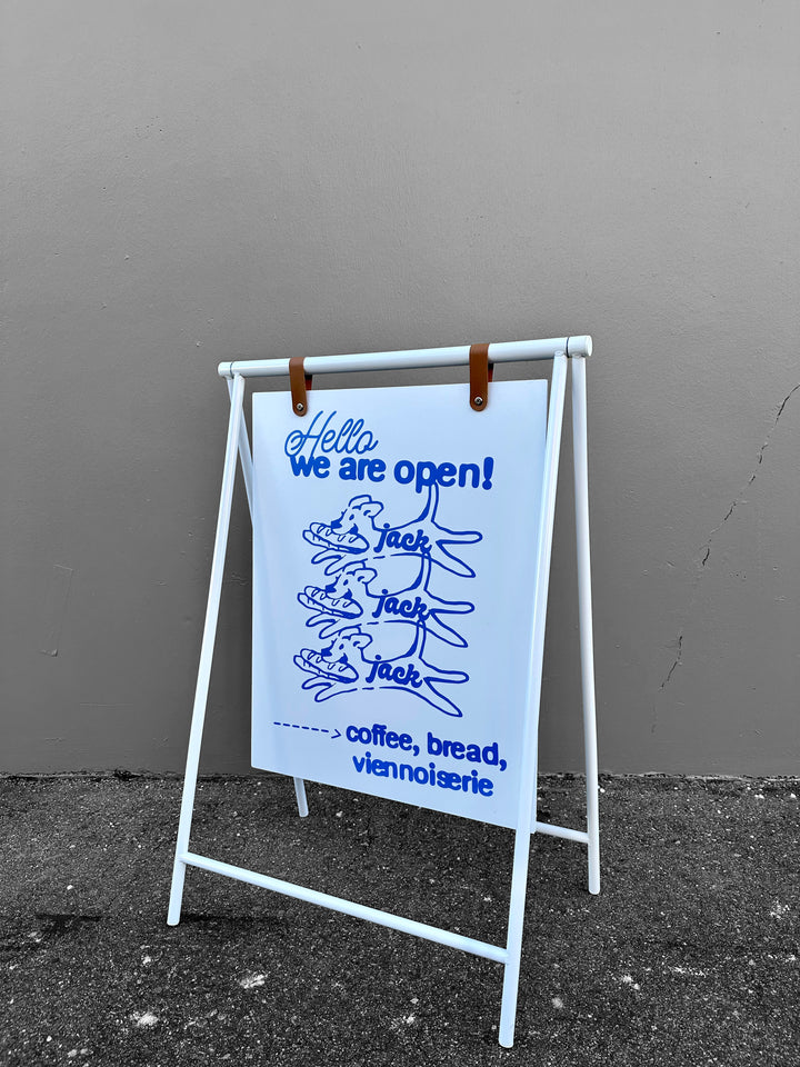 Metal Swing A-Frame Sidewalk Sign with PVC Panel – Durable Outdoor Advertising Sign