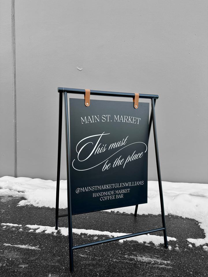 Metal Swing A-Frame Sidewalk Sign with PVC Panel – Durable Outdoor Advertising Sign
