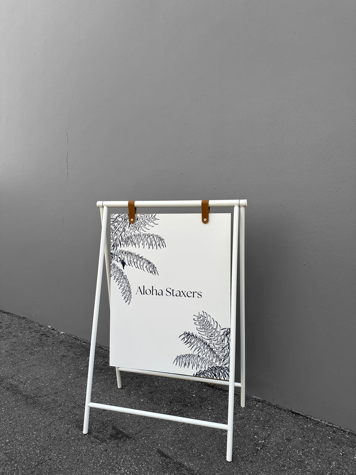 Metal Swing A-Frame Sidewalk Sign with PVC Panel – Durable Outdoor Advertising Sign