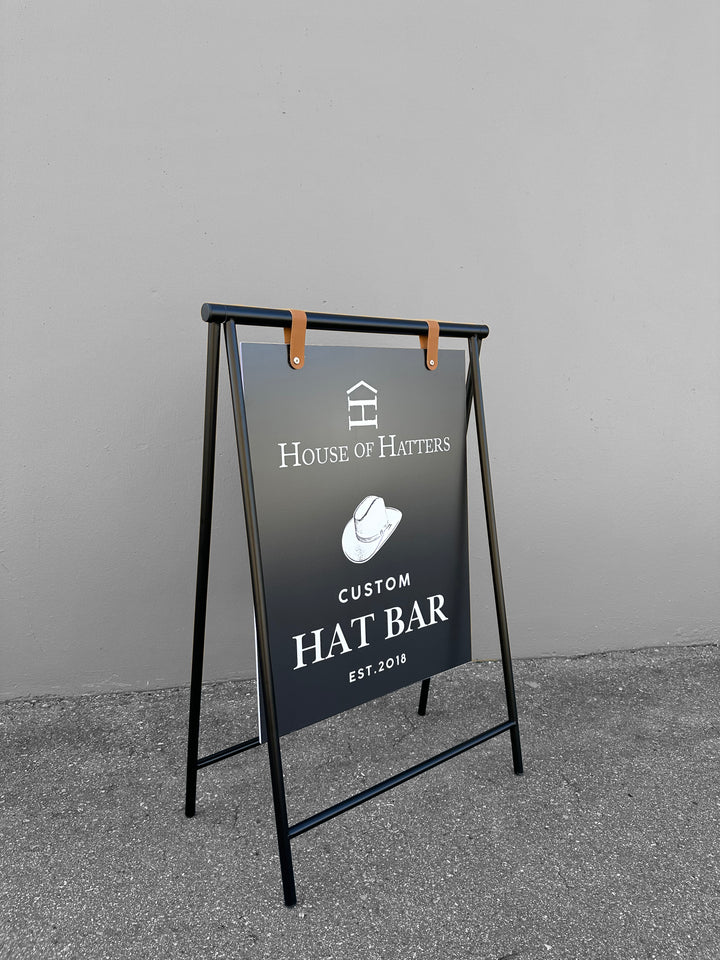 Metal Swing A-Frame Sidewalk Sign with PVC Panel – Durable Outdoor Advertising Sign