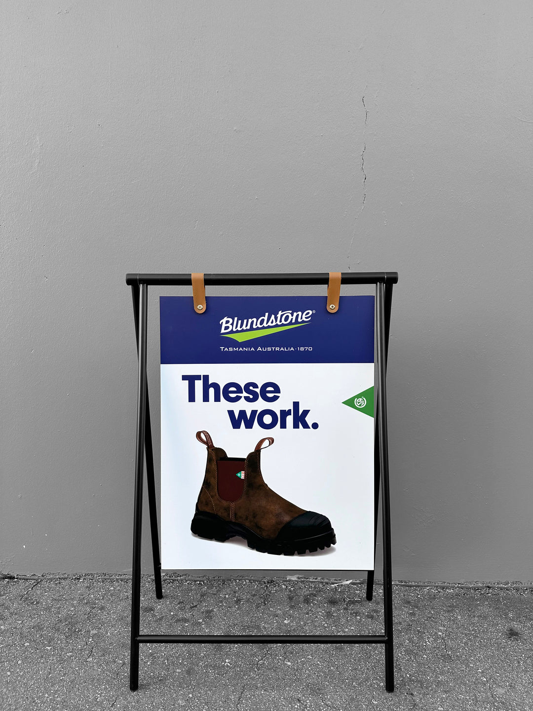 Metal Swing A-Frame Sidewalk Sign with PVC Panel – Durable Outdoor Advertising Sign