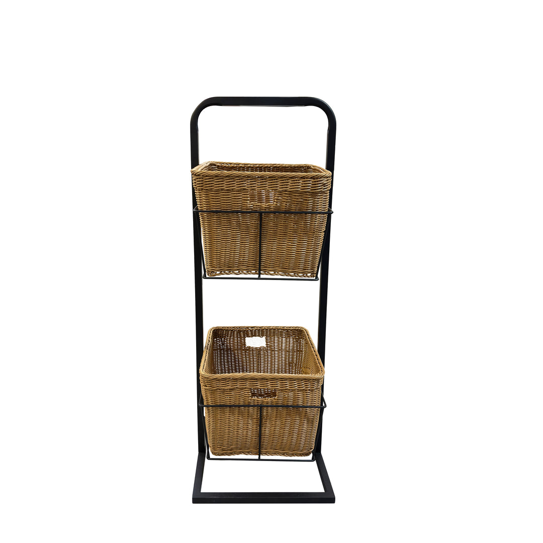 Oxford Wicker Basket Stand – Sturdy Freestanding Display for Retail & Home Organization #GWBS015