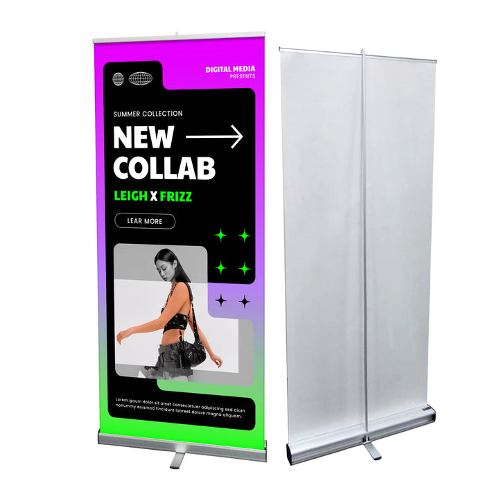 Roll-Up Banner with Printing 32”W x 79”H – Customizable Trade Show Display #R-002