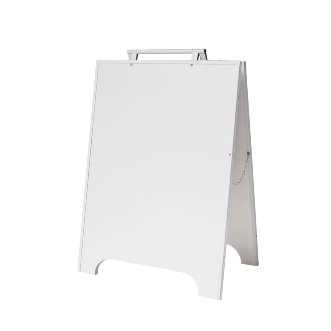 White PVC Plastic Sandwich Board Sign - Durable Outdoor A-Frame Sidewalk Sign Holder