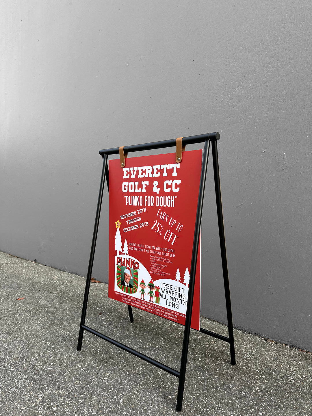 Metal Swing A-Frame Sidewalk Sign with PVC Panel – Durable Outdoor Advertising Sign
