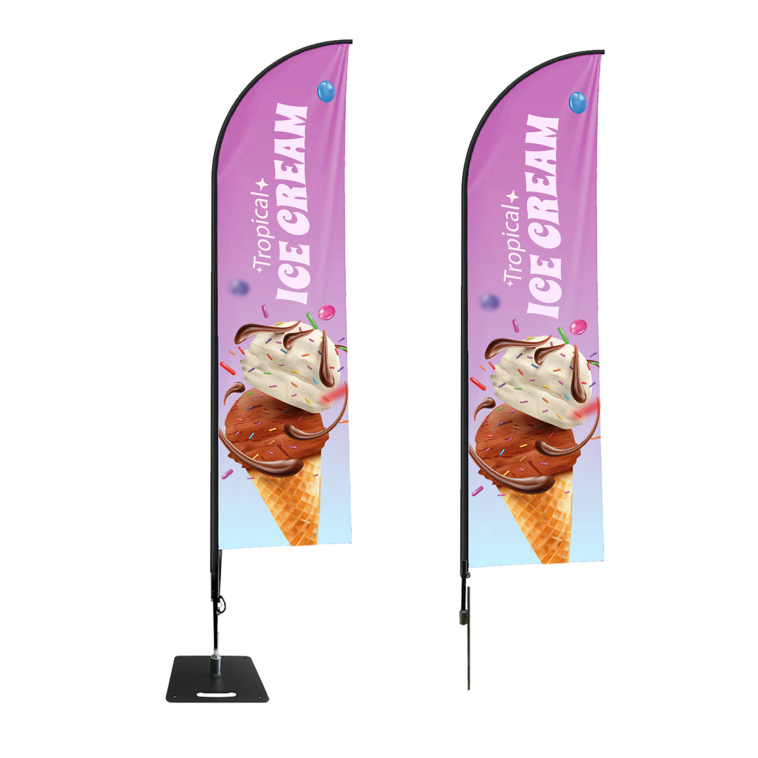 Custom Outdoor Flag – Promotional Advertising Banner with Pole & Base (7'H)