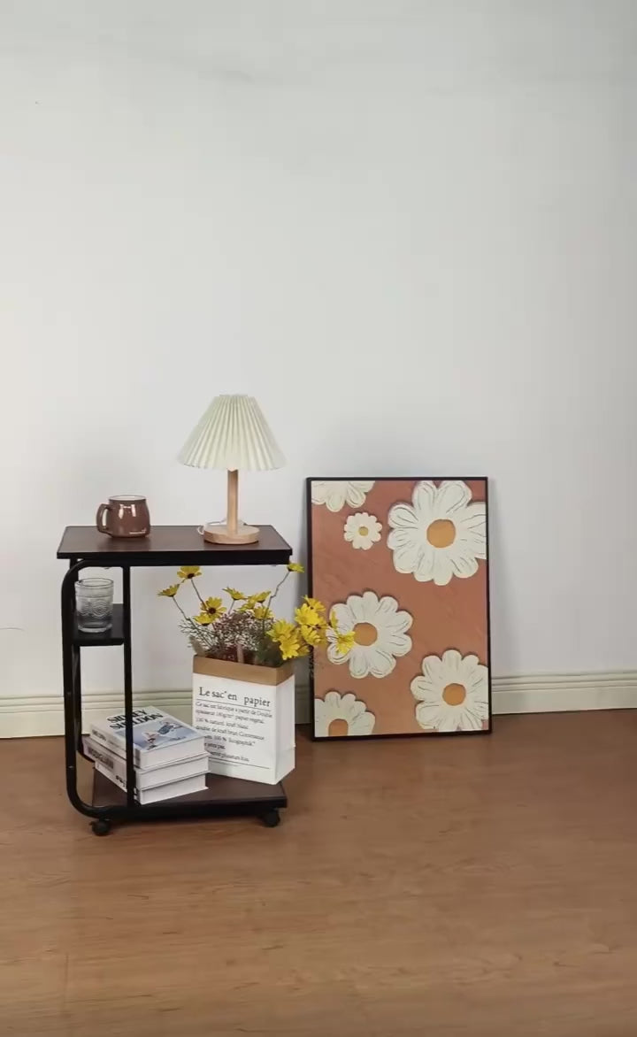 Small Sidney Couch C-Shaped Side Table W/Rack #FHD014