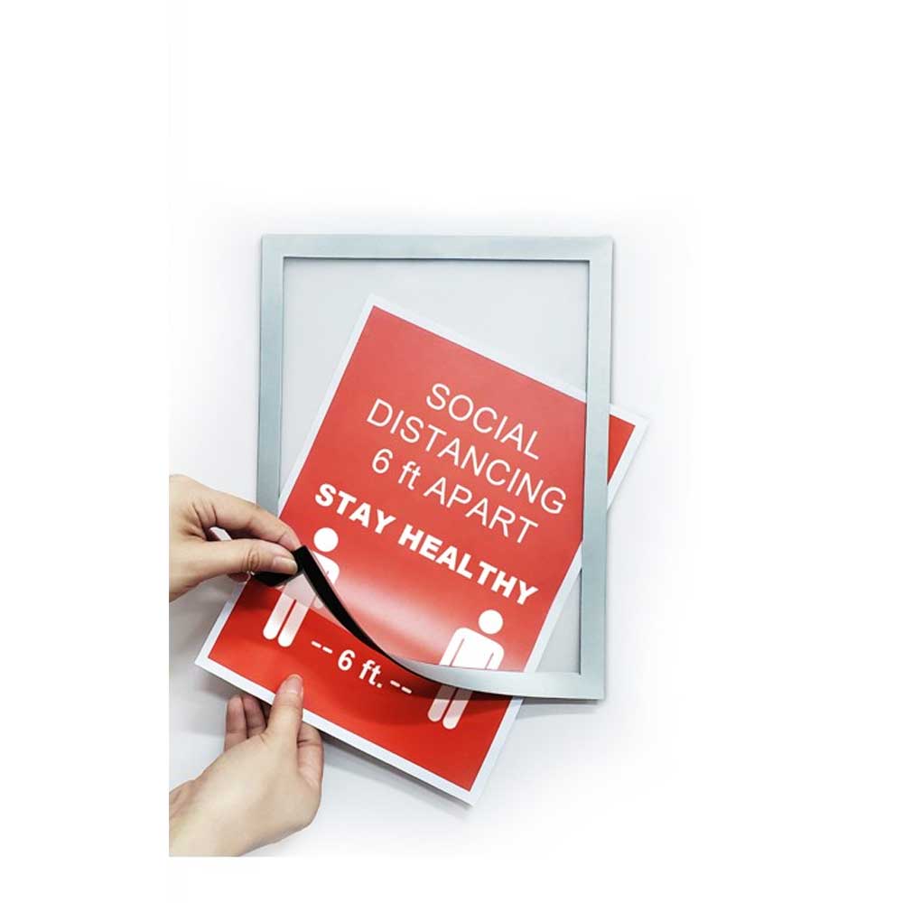 Self-Adhesive and Magnetic Sign Frame – Easy-to-Use Frame for Office & Retail Signage Display (2pcs)