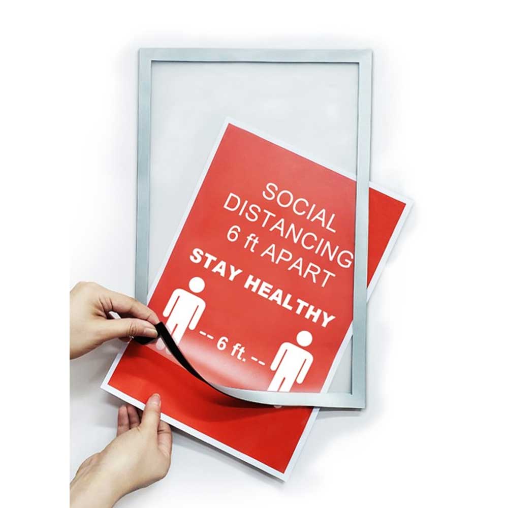 Self-Adhesive and Magnetic Sign Frame – Easy-to-Use Frame for Office & Retail Signage Display (2pcs)