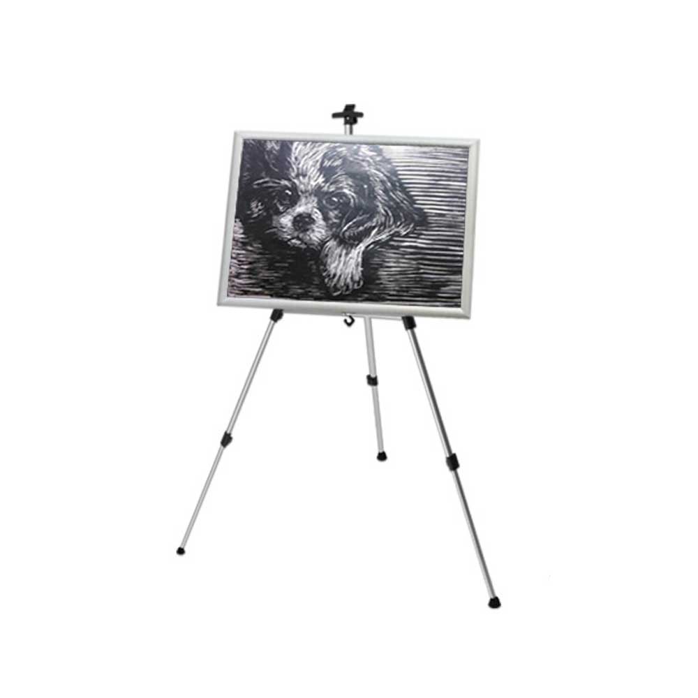 Adjustable Silver Aluminum Easel for Posters & Displays - Lightweight, Portable Stand for Trade Shows, Events & Presentations
