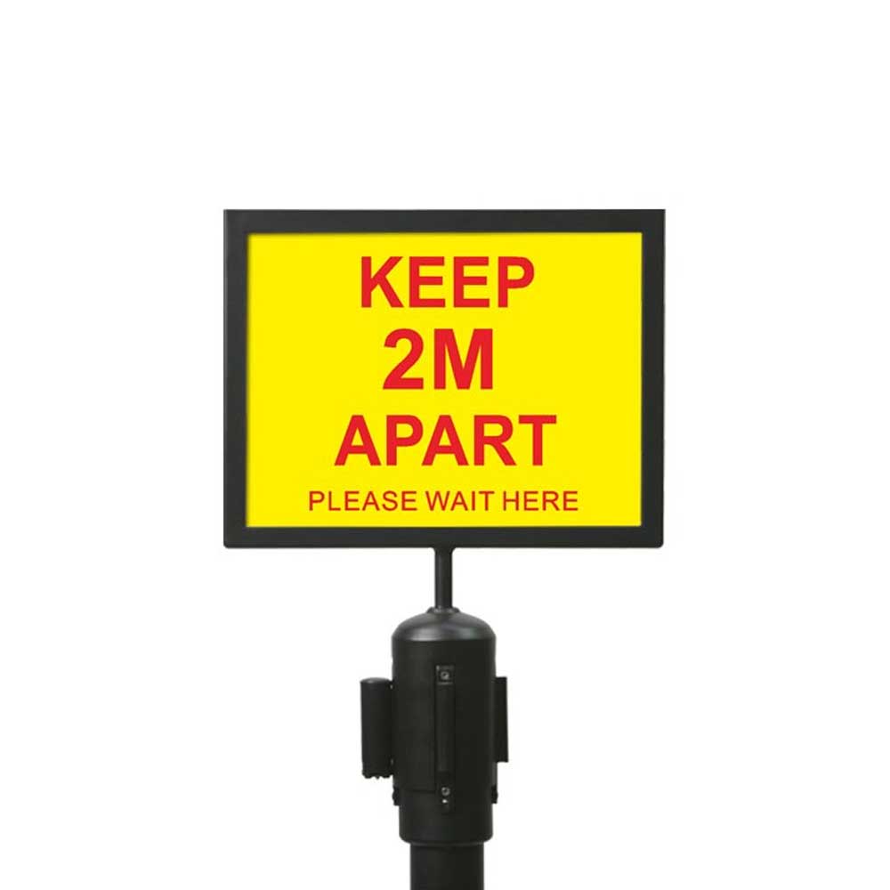 4-Way Stanchion Black Frame Landscape Sign Holder (for: #ST001, #ST003 & ST005)  - #STSH011L