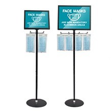Hygiene Mask Station with Floor Stand and Signage