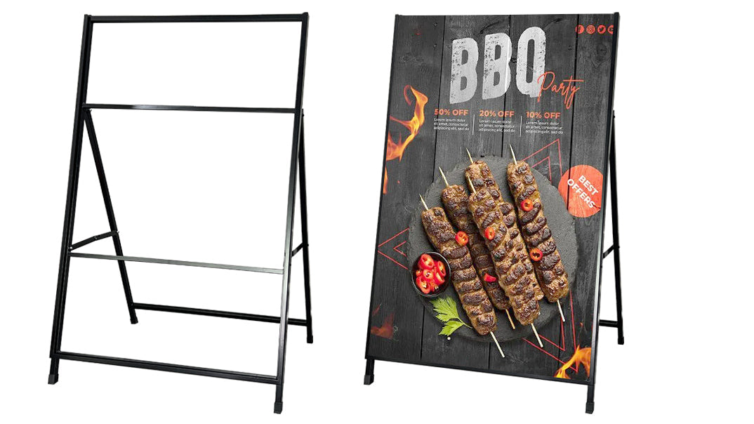 Outdoor Single-Sided Sandwich Board – Slide-In Sign for Effective Street Advertising