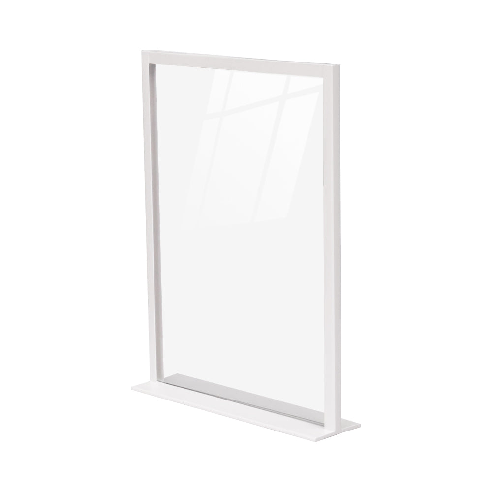 Countertop Metal Sign Holder – Steel Display Stand for Retail Counters & POS, Black or White, Sizes 4″×6″ / 5″×7″ / 8.5″×11″