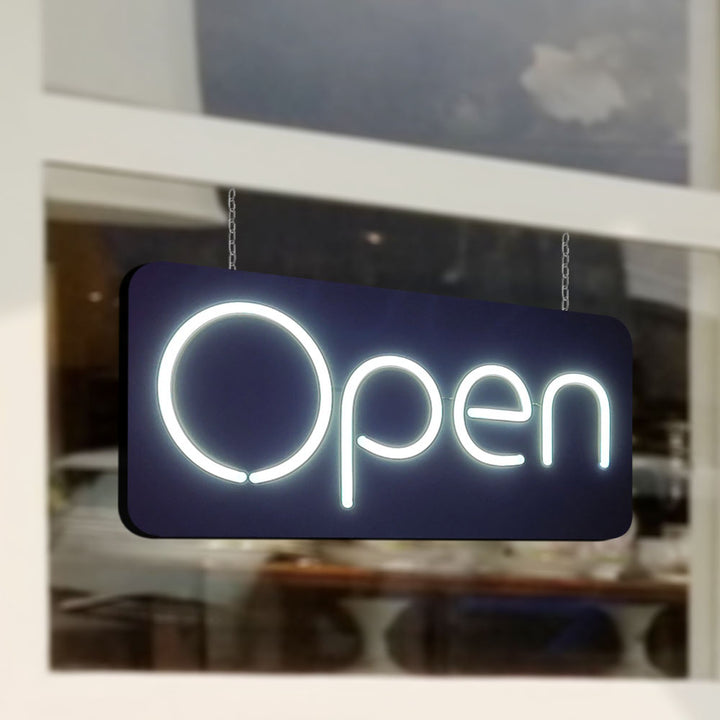 LED White Neon Open Sign – Bright & Energy-Efficient Storefront Display #2032W