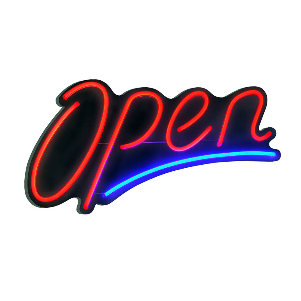 LED Curved Open Sign – Blue and Red Neon Lights for Retail & Commercia ...