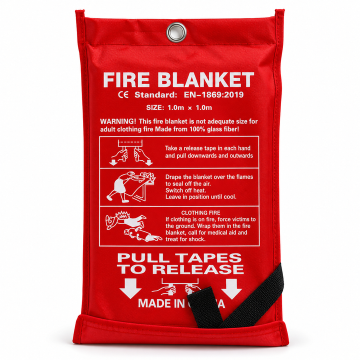 Emergency Fire Blanket – 1.0m × 1.0m & 1.2m × 1.2m | Fiberglass Fire Safety Blanket