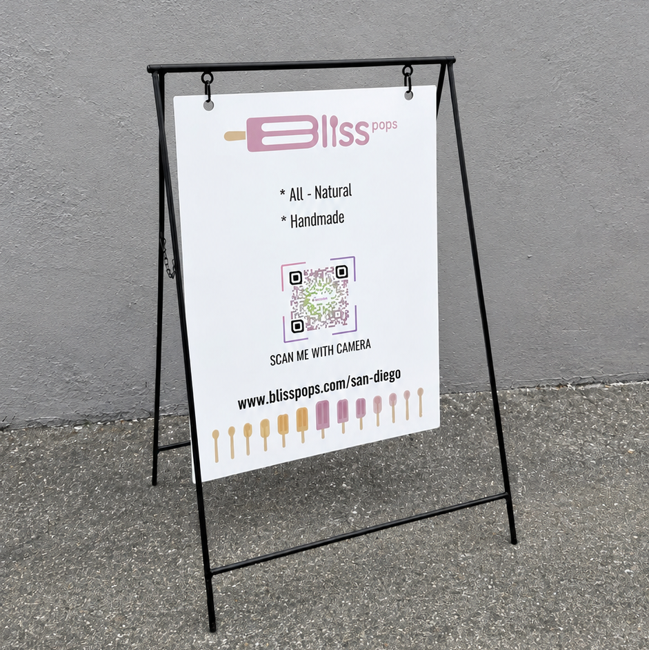 Metal Swing Sign – Poster Size: 17¾″ W × 24″ H Sidewalk Sign