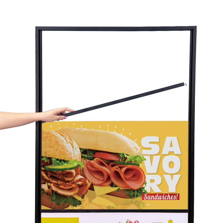 Adjustable Floor Poster Stand with Sign Dividers – Double-Sided - Display Holder for Retail & Event Signage