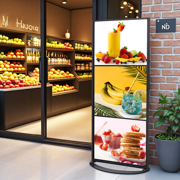 Adjustable Floor Poster Stand with Sign Dividers – Double-Sided - Display Holder for Retail & Event Signage