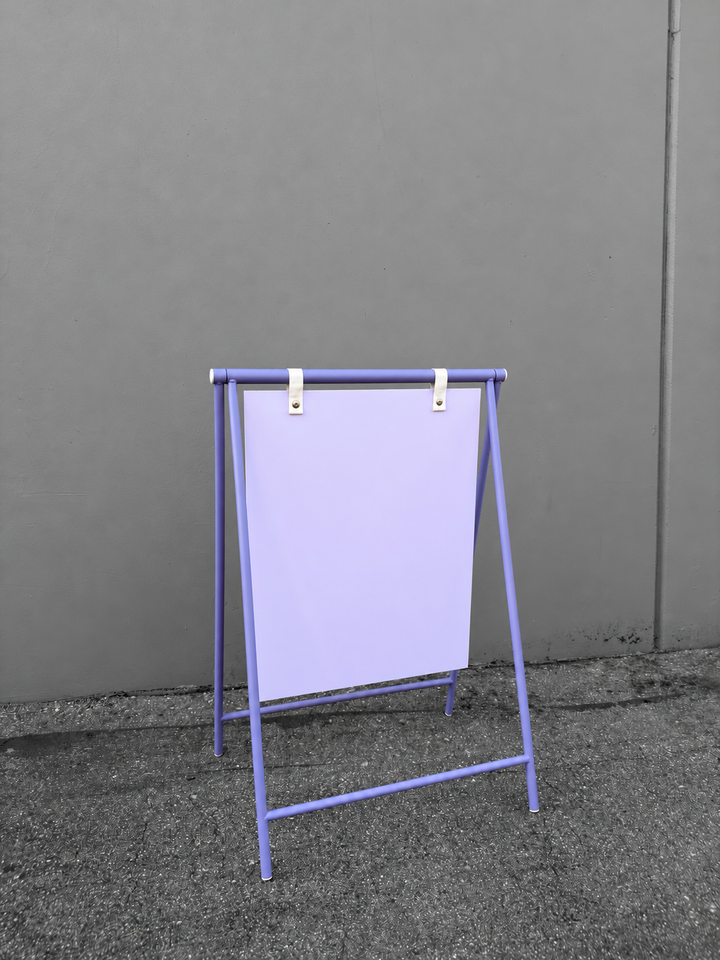 Metal Swing A-Frame Sidewalk Sign with PVC Panel | Double-Sided Outdoor Advertising Sign Stand — 22"W x 28"H