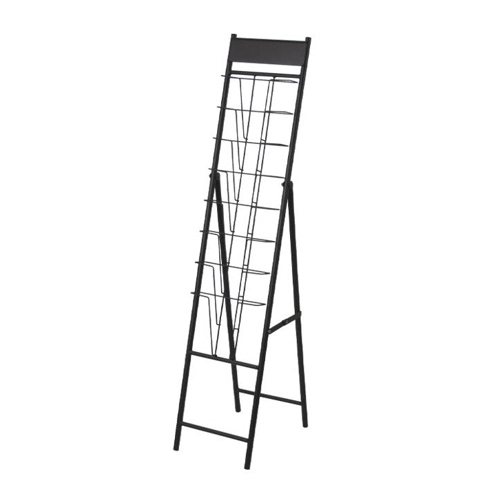 8-Pocket Freestanding Brochure Holder | Floor Standing Metal Literature Display Rack for Offices, Waiting Rooms & Trade Shows – Fits 8.5x11