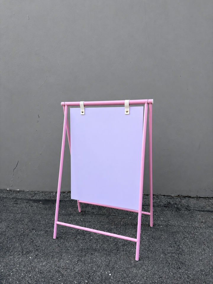 Metal Swing A-Frame Sidewalk Sign with PVC Panel | Double-Sided Outdoor Advertising Sign Stand — 22"W x 28"H