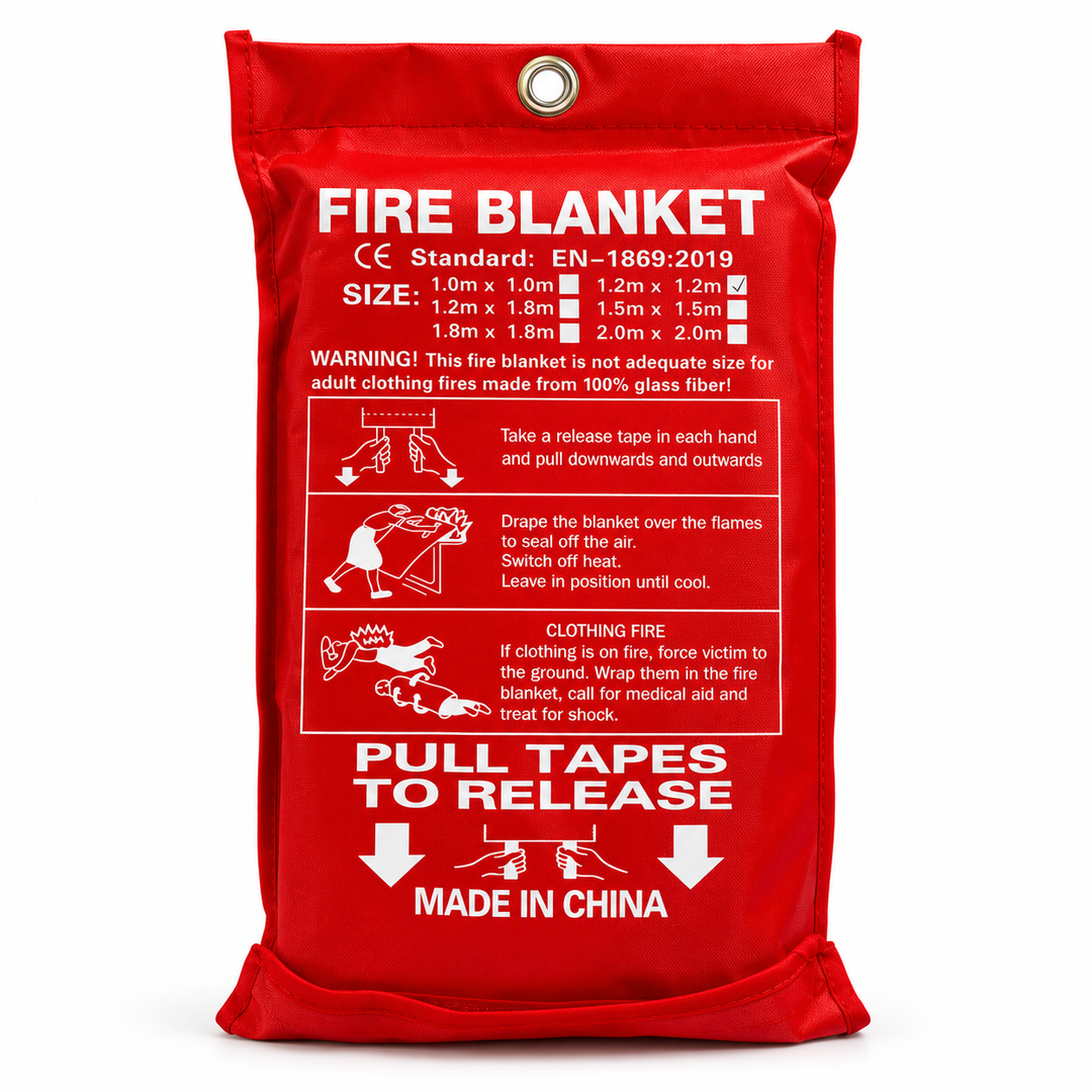 Emergency Fire Blanket – 1.0m × 1.0m & 1.2m × 1.2m | Fiberglass Fire Safety Blanket
