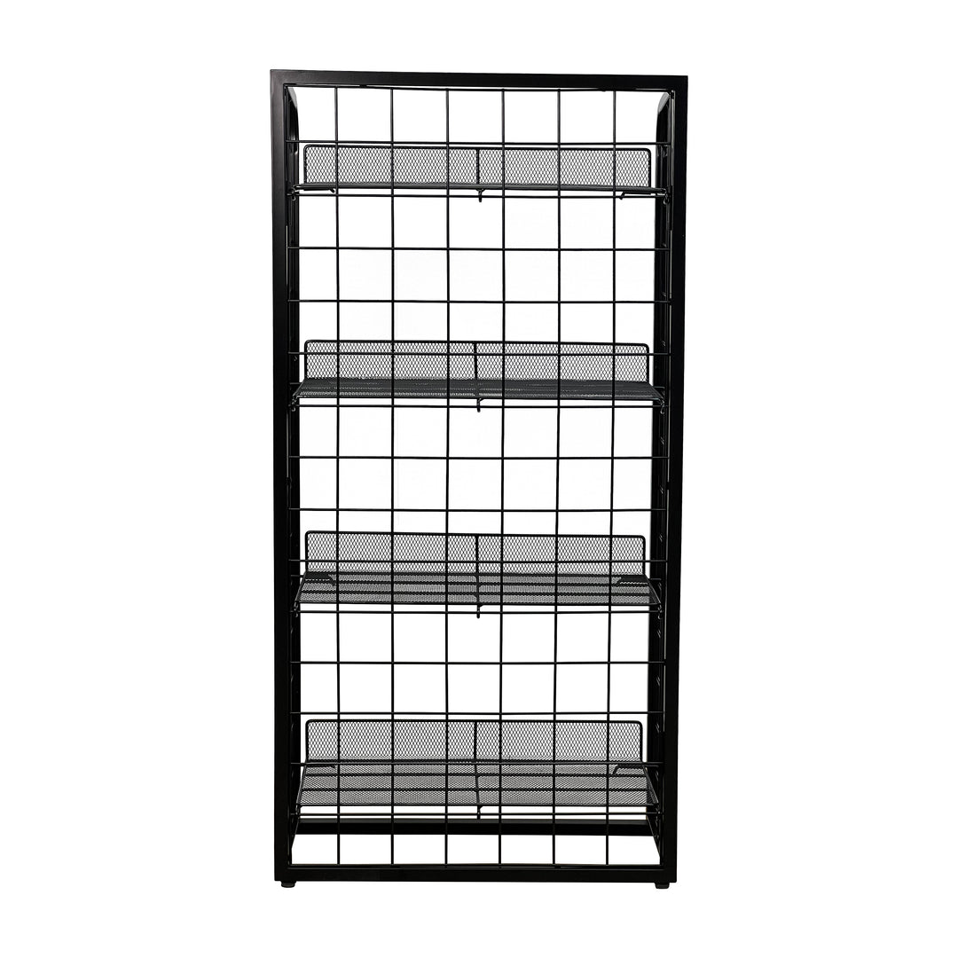 Metal Mesh Retail Rack – 4-Level Freestanding Display Shelf Organizer #A48