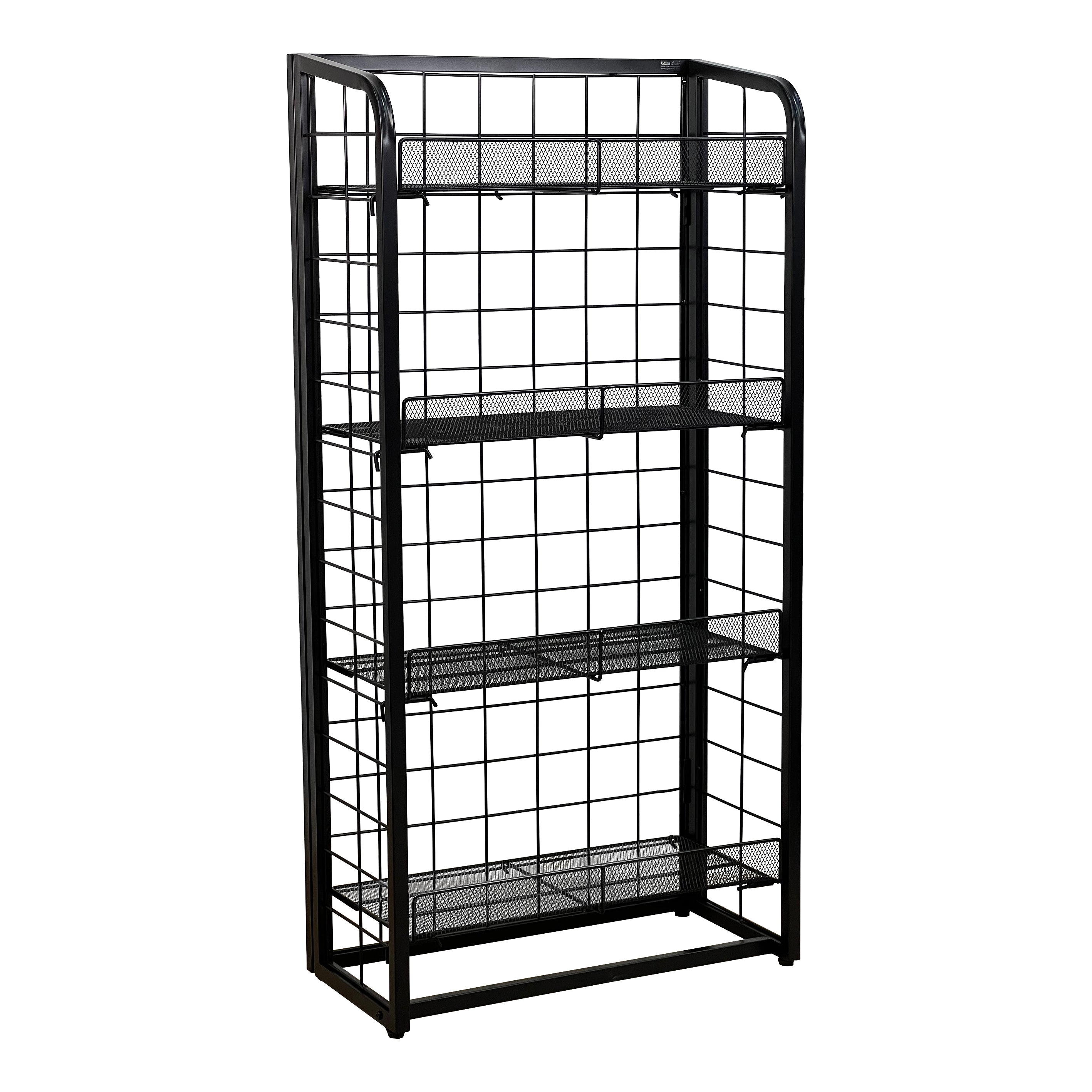 Metal Mesh Merchandise Rack – 4-Tier Freestanding Retail Display ...