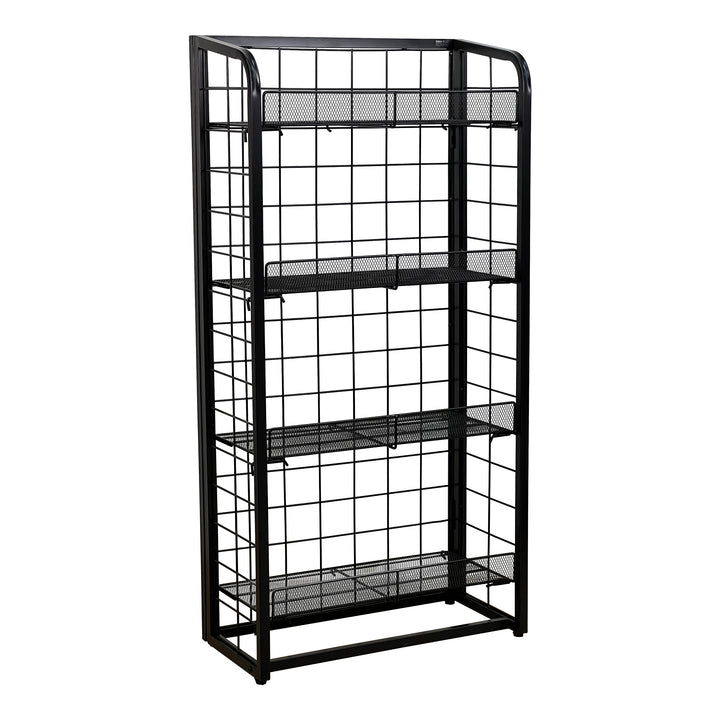 Metal Mesh Retail Rack – 4-Level Freestanding Display Shelf Organizer #A48