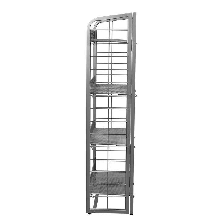 Metal Mesh Retail Rack – 4-Level Freestanding Display Shelf Organizer #A48