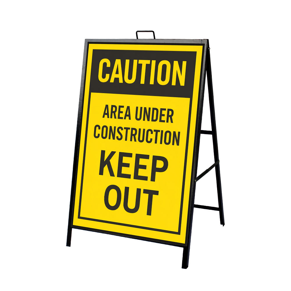 3-Pack 24x36 A-Frame Sidewalk Signs – Black Metal Outdoor Display