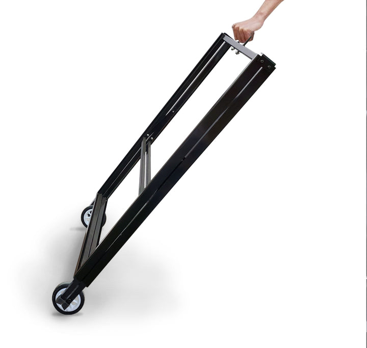 Black Metal A-Frame Sign with Wheels – Portable Sidewalk Sign for Outdoor Advertising