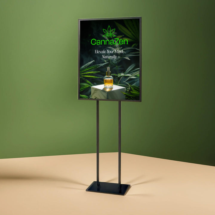 22" x 28" Black Bulletin Sign Holder – Durable & Stylish Display Stand - #BH-28