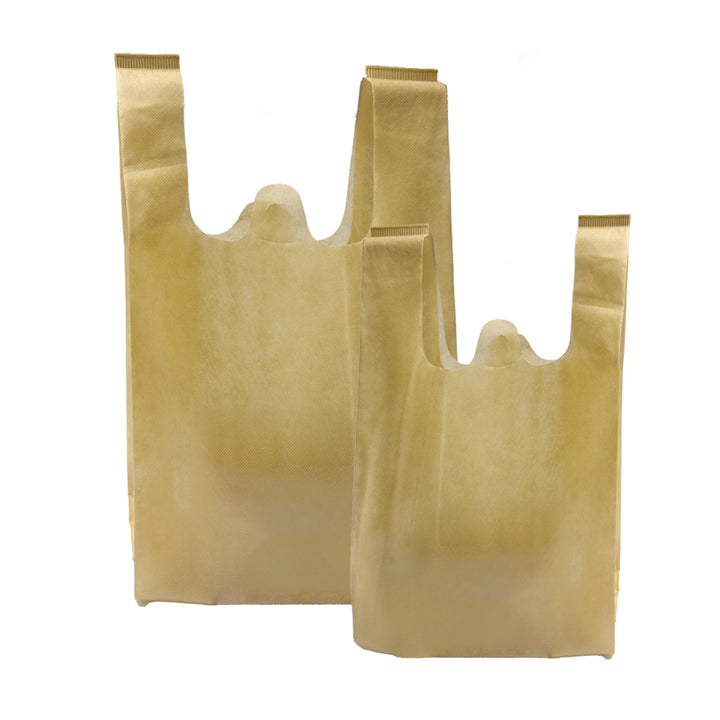 Non-Woven T-Shirt Bags – 50-Pack Eco-Friendly Reusable Shopping Bags for Retail & Grocery