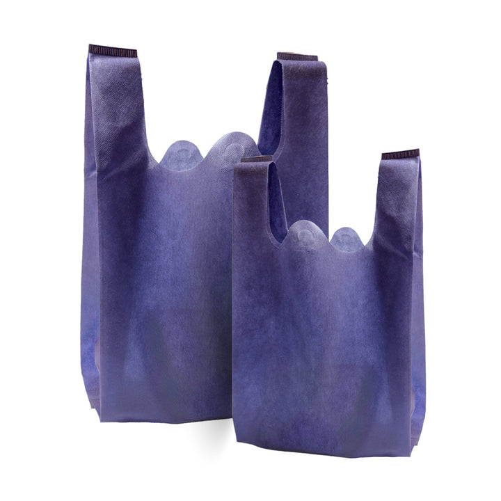 Non-Woven T-Shirt Bags – 50-Pack Eco-Friendly Reusable Shopping Bags for Retail & Grocery
