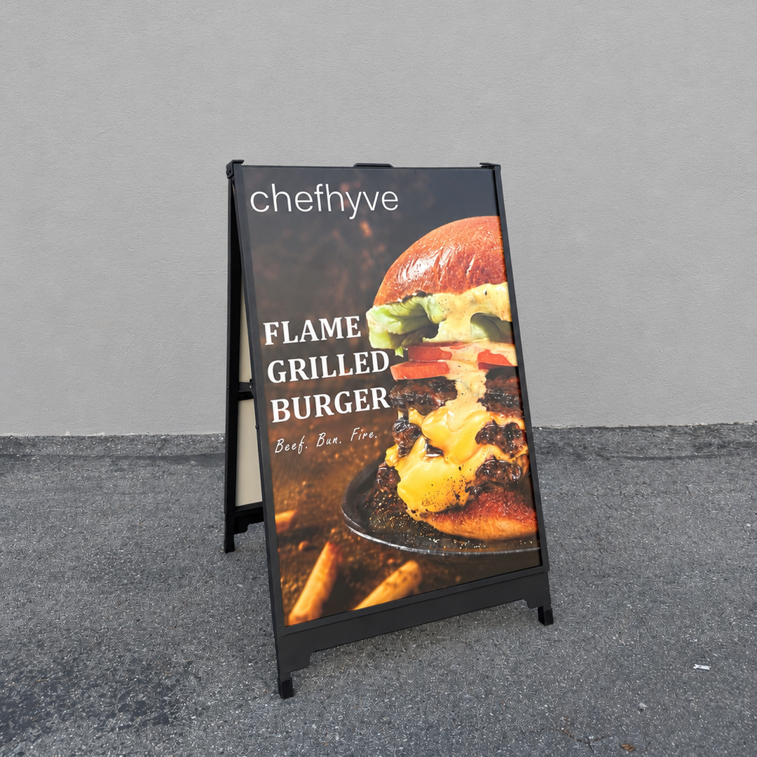 Black Metal A-Frame Sidewalk Sign Holder | 24x36 24x32 24x48 32x48 | Outdoor Sign Stand