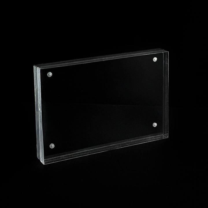 Magnetic Clear Acrylic Block Sign Holder 4"W x 2¾"H (2pcs)- CTS0191