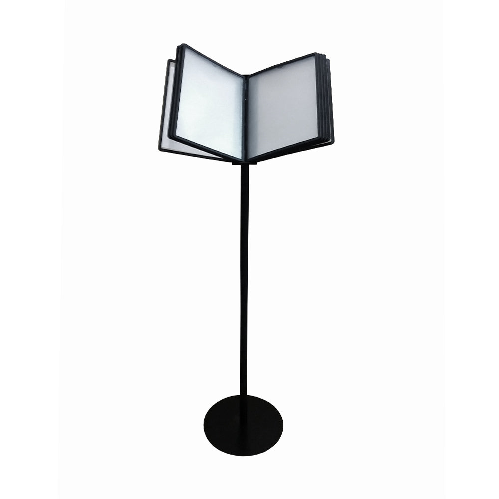 10‑Pocket Floor-Standing Binder Display Stand – Freestanding Poster & Brochure Flip Rack